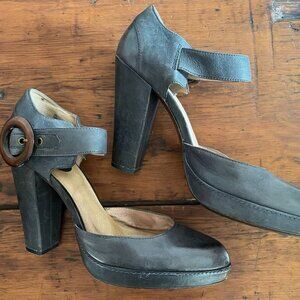 Frye Heidi Grey Slingback Heels Shoes 10/11
